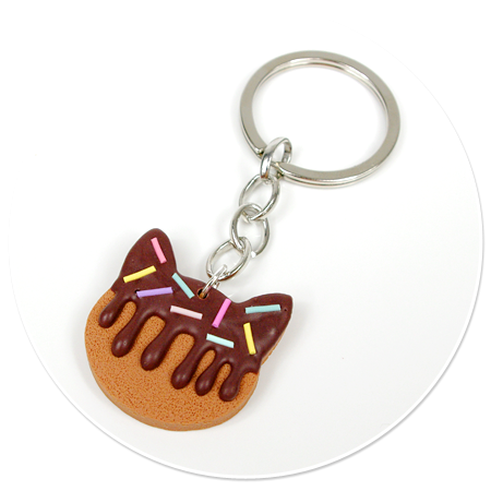 keyring with cookie cat no. 3