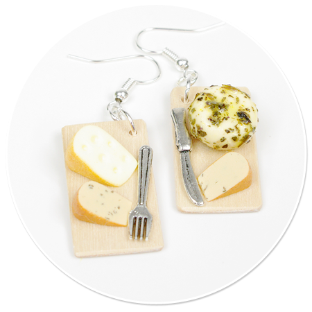 earrings board of cheeses no. 2