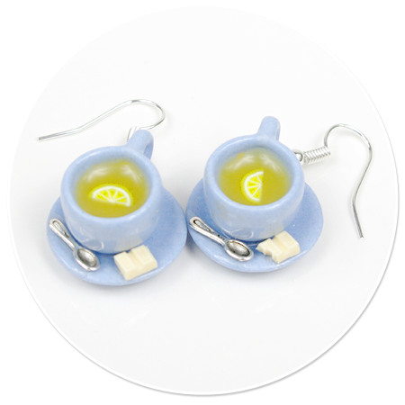 earrings cups with tea no. 5