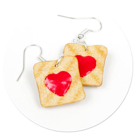 earrings toast with jam no. 2
