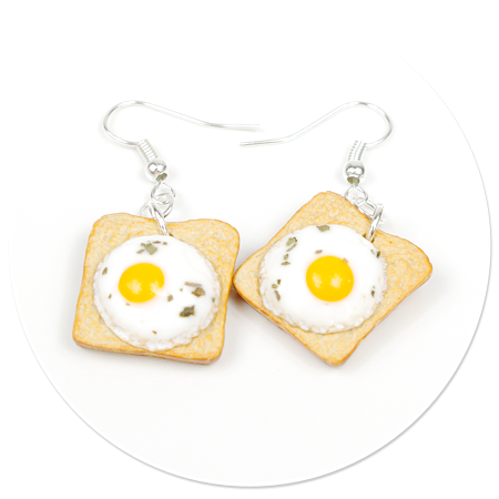 earrings toast with egg