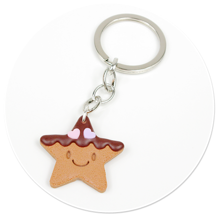 keyring with cookie star