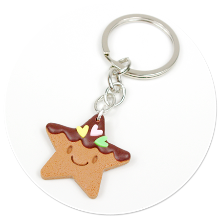 keyring with cookie star no. 3