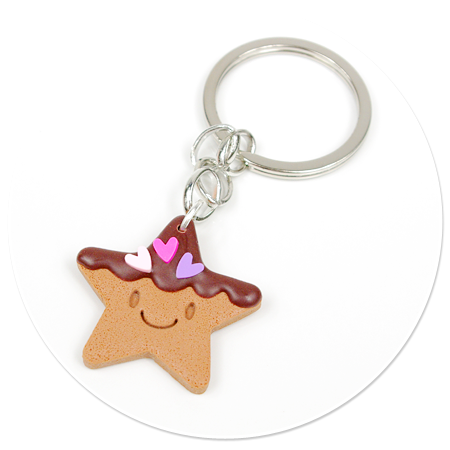 keyring with cookie star no. 4