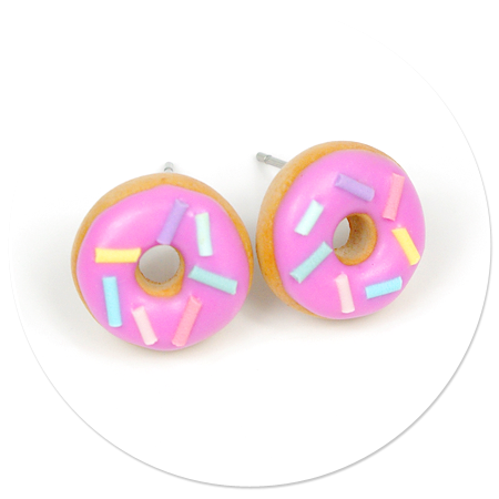 plug-in earrings donuts no. 14