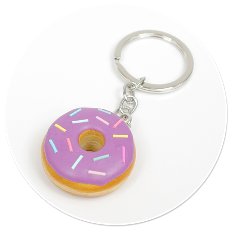 keyring with donut no. 7