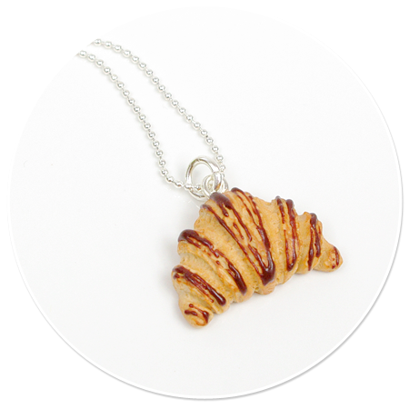 necklace croissant with chocolate