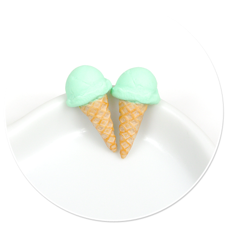 plug-in earrings ice cream cones no. 7