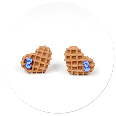 plug-in earrings waffles