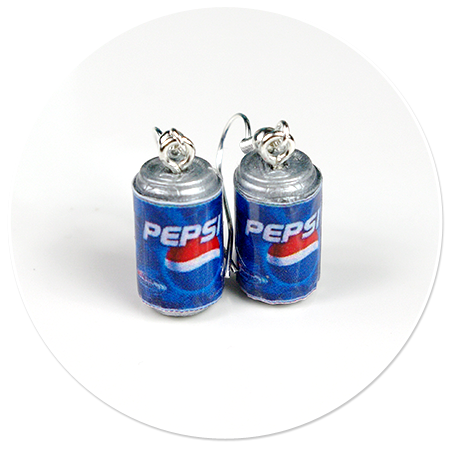 kolczyki wiszące puszki Pepsi